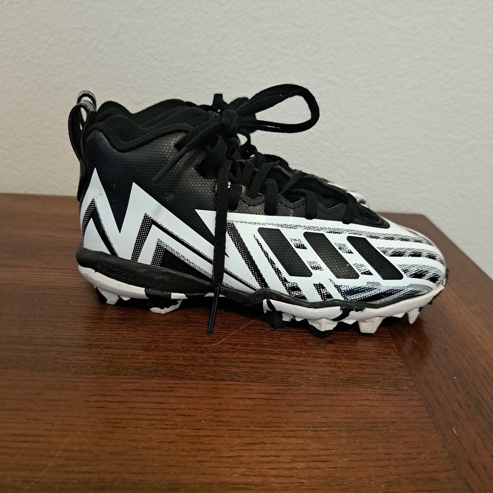 Adidas Freak Spark MD Kids Football Cleats Black White Graphic Mid Top Shoes